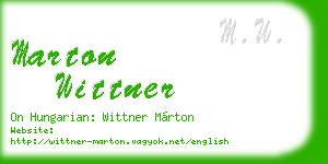 marton wittner business card