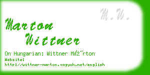marton wittner business card